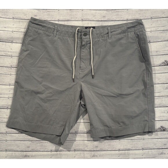 FAHERTY Mens All Day Shorts Sz 38 Heather Gray Stretch Drawstring Zip Pocket - Picture 2 of 16